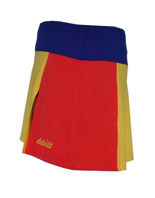 Falda de pádel diseño "abierta" en tonos azulón-amarillo-naranja - Imagen 3